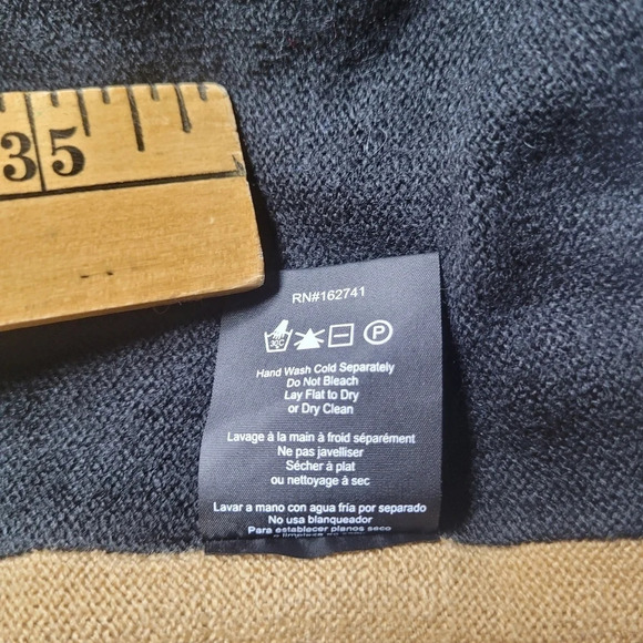 Parrish LA Stevie Neutral Color Block Poncho PA281 - Picture 6 of 7